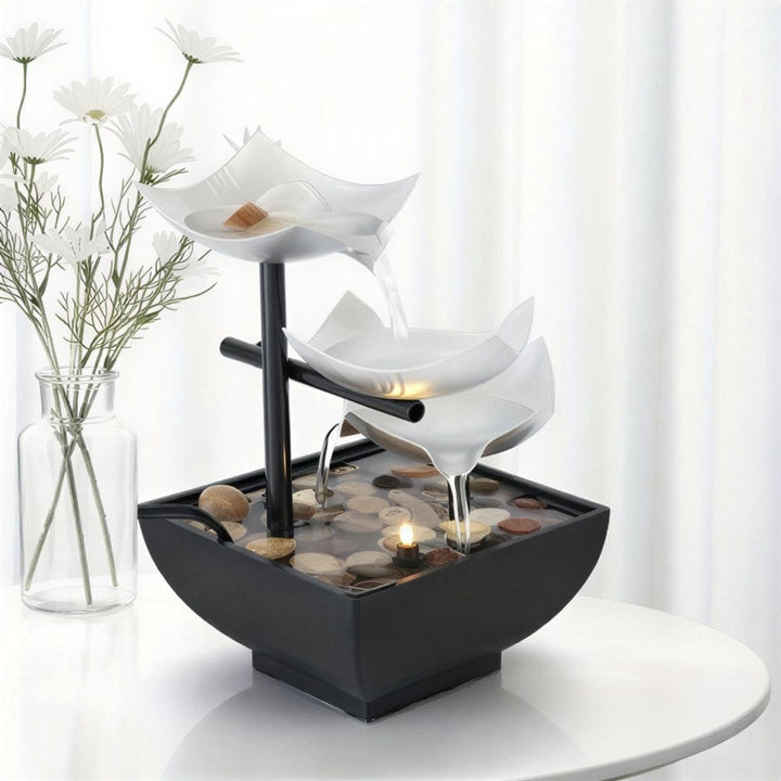 Indoor Glowing Water Fountain With Waterfall With Stones