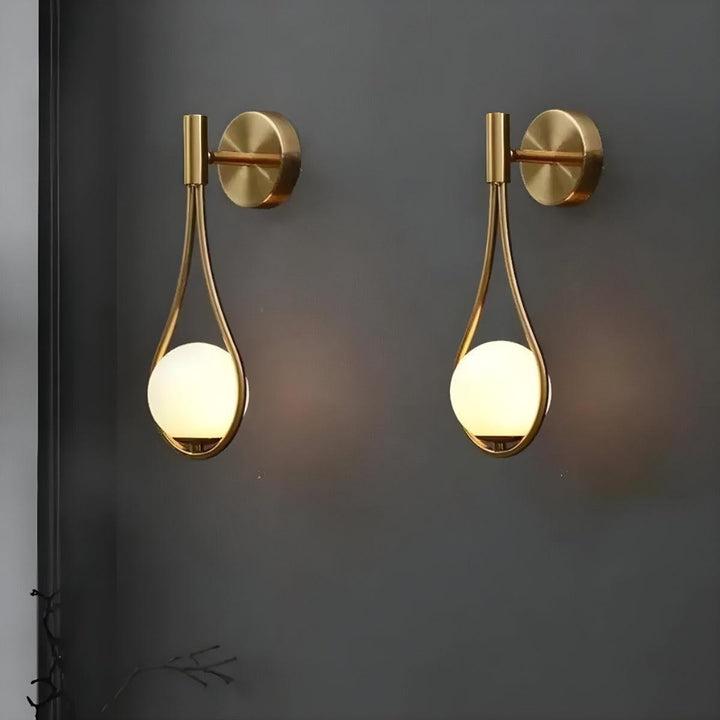 Indoor Minimalist Wall Light Sconce With Hanging Ambient Globe