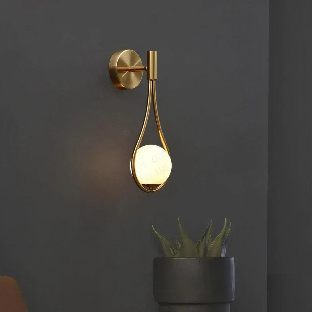 Indoor Minimalist Wall Light Sconce With Hanging Ambient Globe