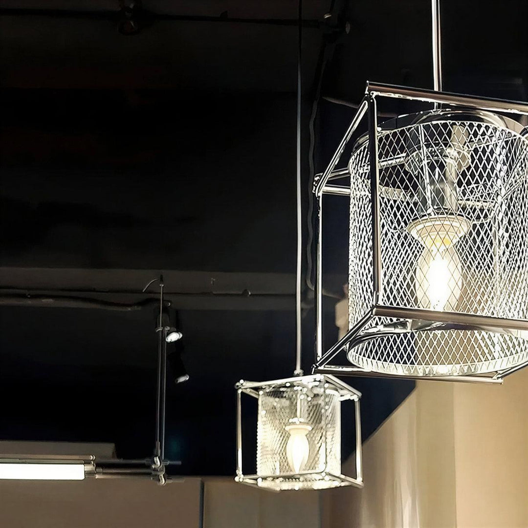 Industrial Metal Caged Kitchen Pendant Lighting