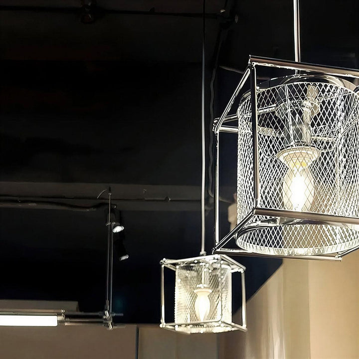 Industrial Metal Caged Kitchen Pendant Lighting