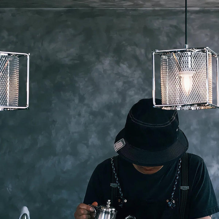 Industrial Metal Caged Kitchen Pendant Lighting