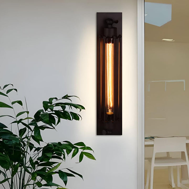 Industrial Vintage Wall Light With Cage Design