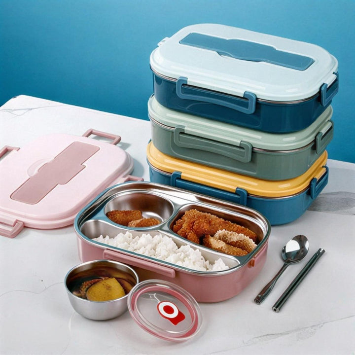 Insulated Lunch Box Food Container With Trays And Utensils