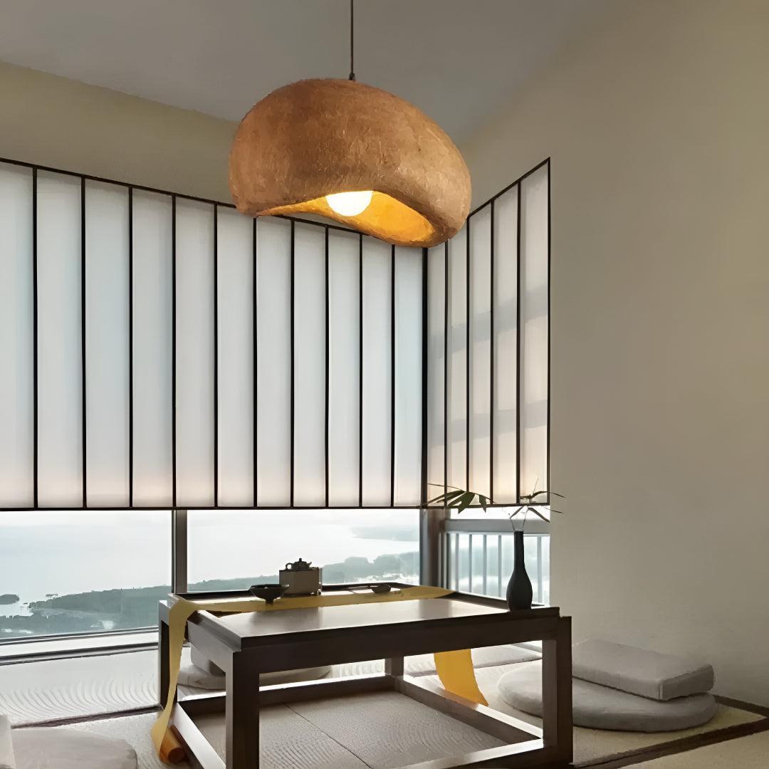 Japandi Style Wabi Sabi Pendant Light With Warm Glow
