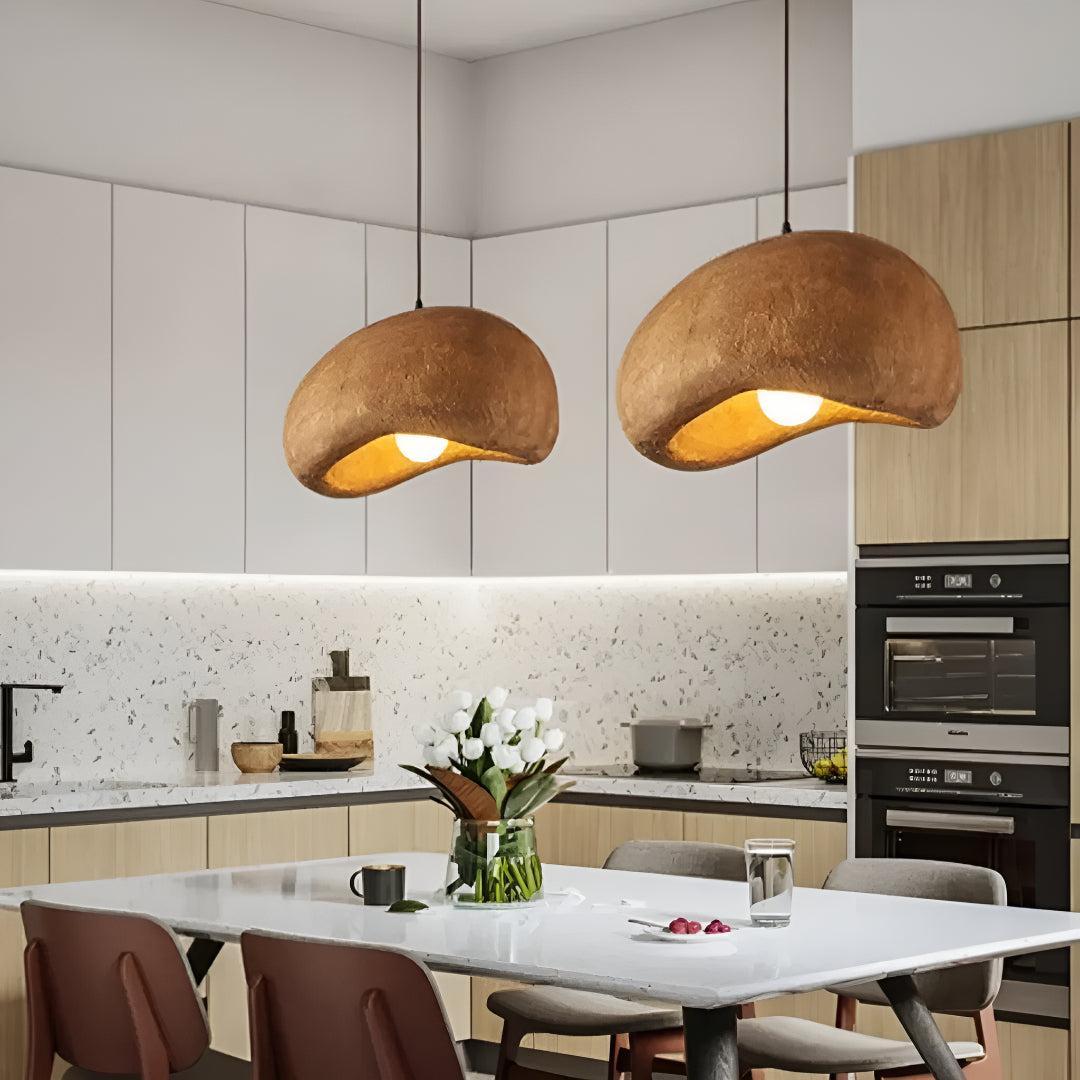 Japandi Style Wabi Sabi Pendant Light With Warm Glow