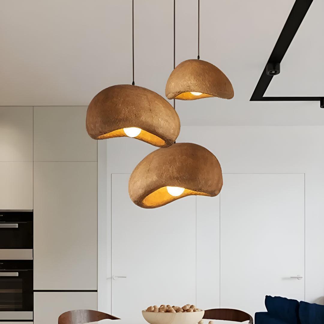Japandi Style Wabi Sabi Pendant Light With Warm Glow