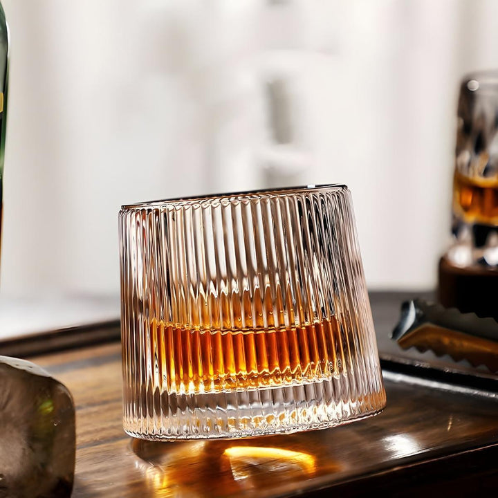 Japanese Edo Whisky Glass Set With Spinning Aerating Base