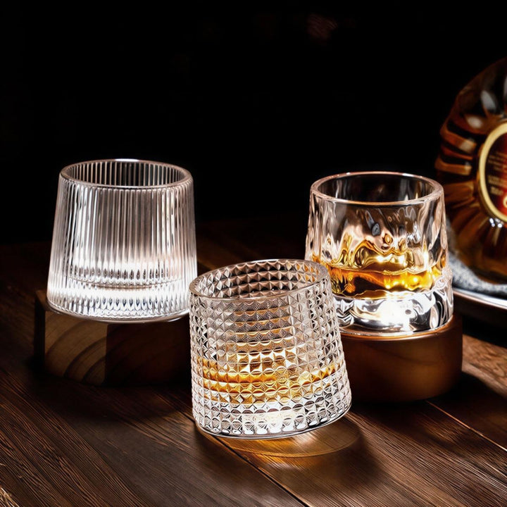 Japanese Edo Whisky Glass Set With Spinning Aerating Base