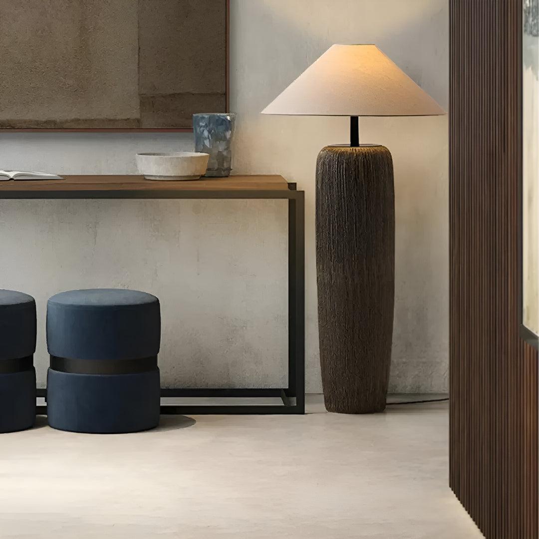 Japanese Floor Lamp For Living Room Ambience With Fabric Shade