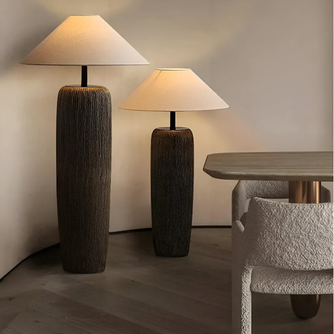 Japanese Floor Lamp For Living Room Ambience With Fabric Shade