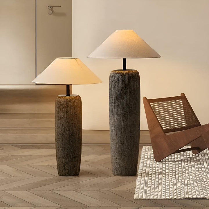 Japanese Floor Lamp For Living Room Ambience With Fabric Shade