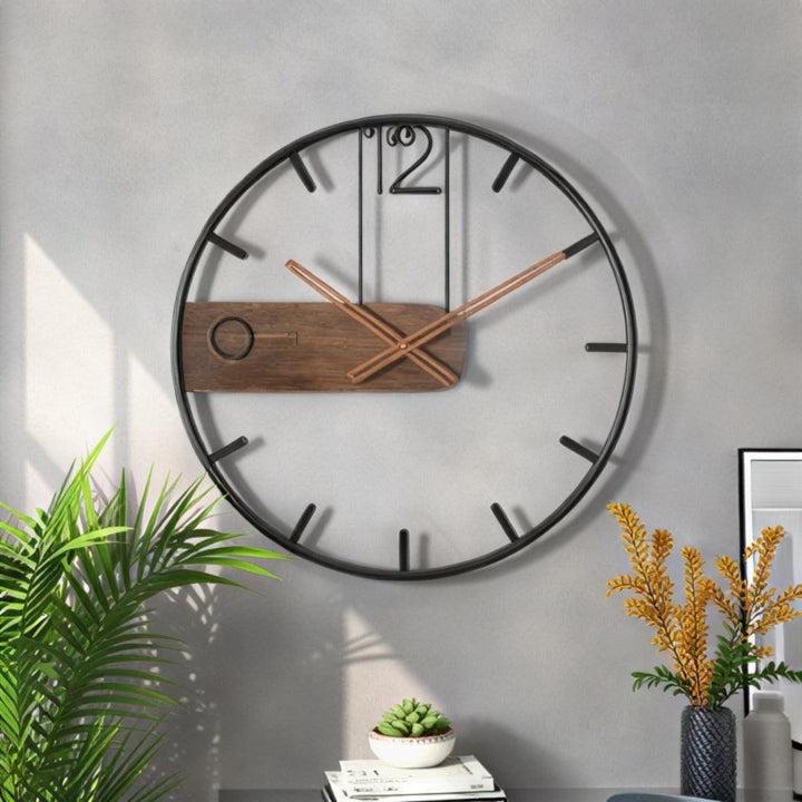 Large Modern Wooden Wall Clock With Silent And Minimalist Design