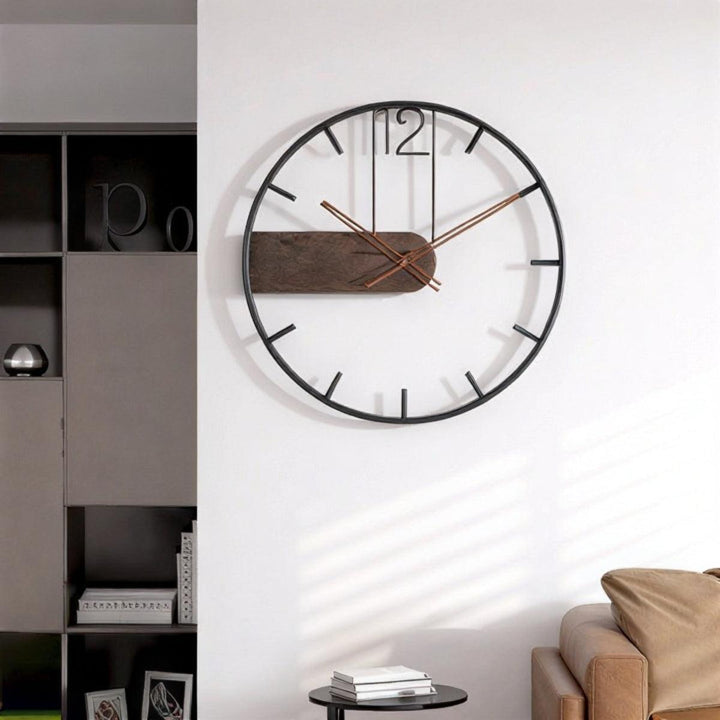 Large Modern Wooden Wall Clock With Silent And Minimalist Design