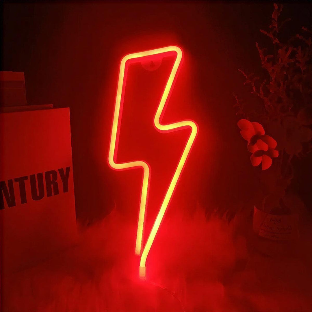 Lightning Bolt Neon Sign Wall Light