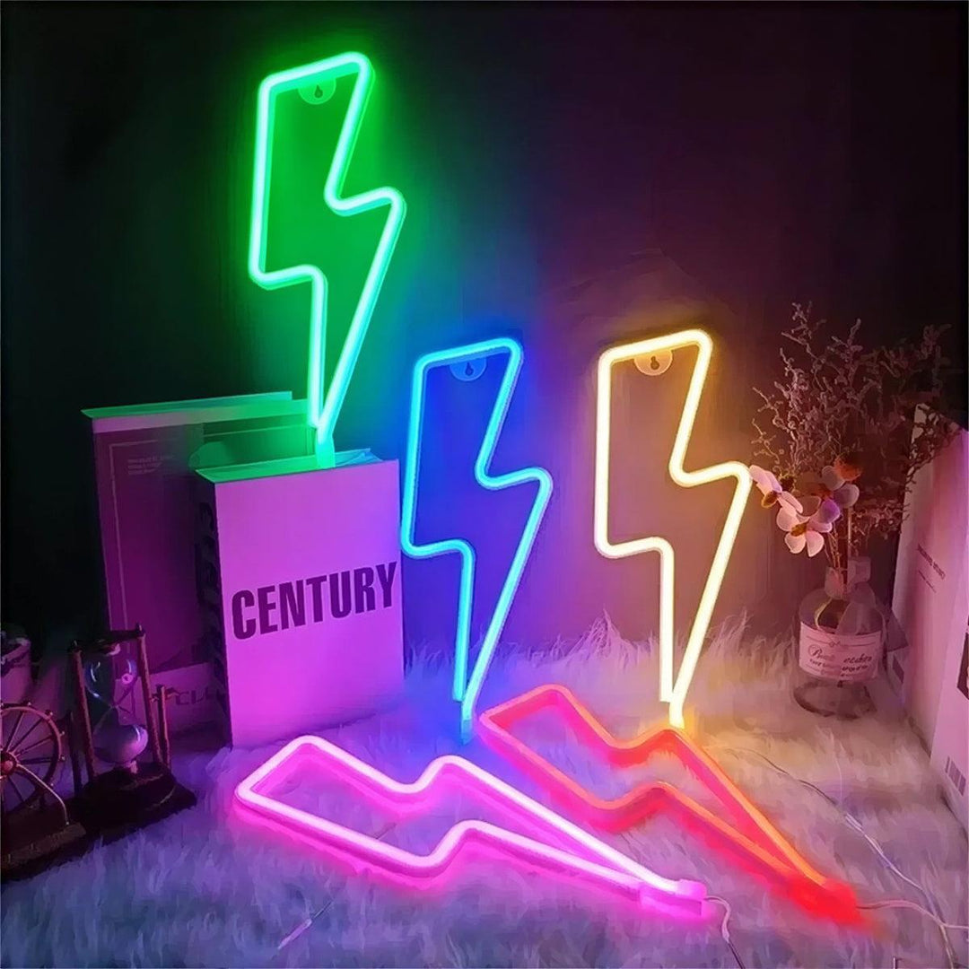 Lightning Bolt Neon Sign Wall Light