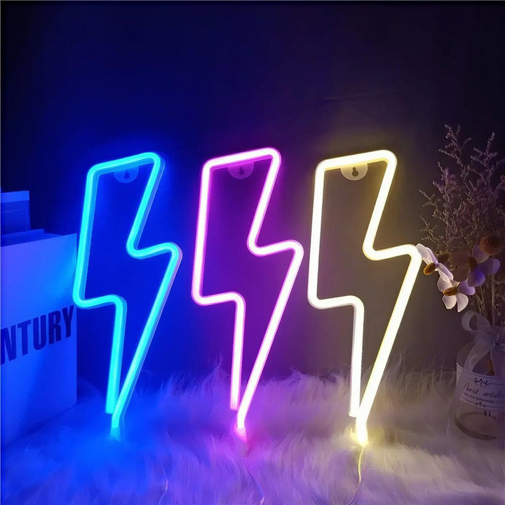 Lightning Bolt Neon Sign Wall Light