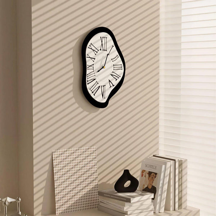 Melting Wall Clock With Roman Numerals For Surrealist Interior Decor
