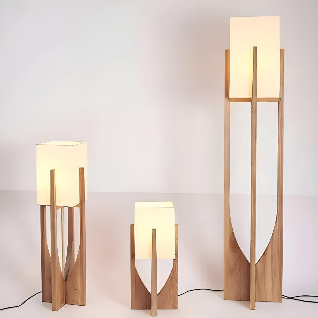 Mid Century Japanese Floor Lamp With Rustic Design