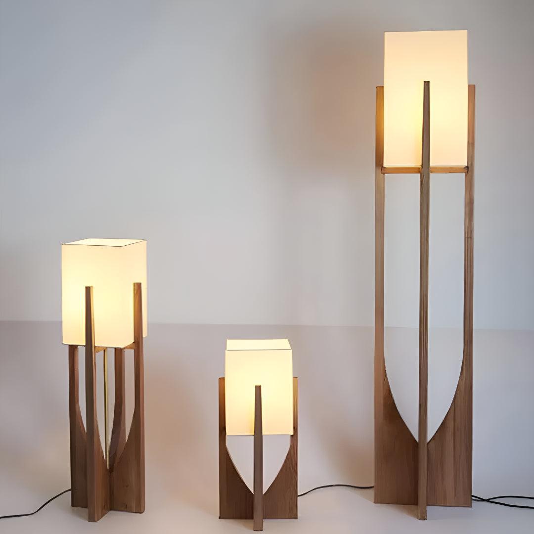 Mid Century Japanese Floor Lamp With Rustic Design