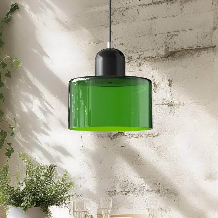 Mid Century Modern Glass Hanging Light Fixture