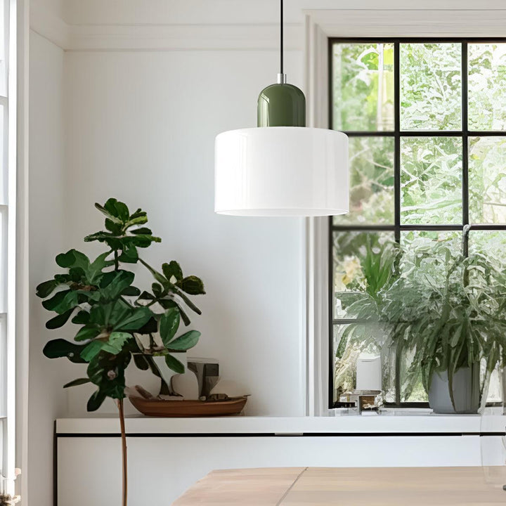 Mid Century Modern Glass Hanging Light Fixture