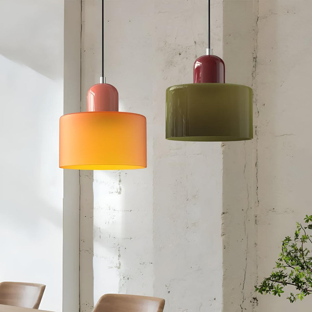 Mid Century Modern Glass Hanging Light Fixture