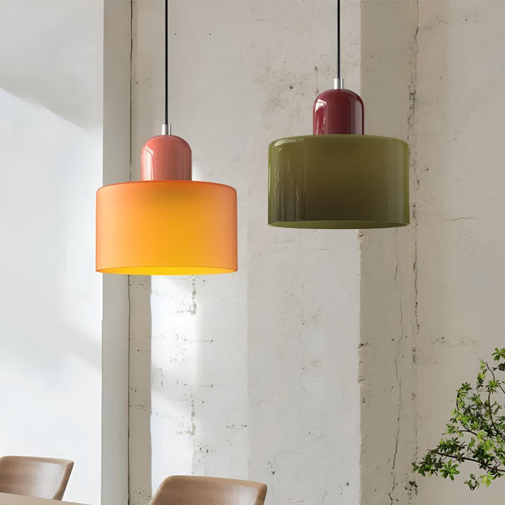 Mid Century Modern Glass Hanging Light Fixture