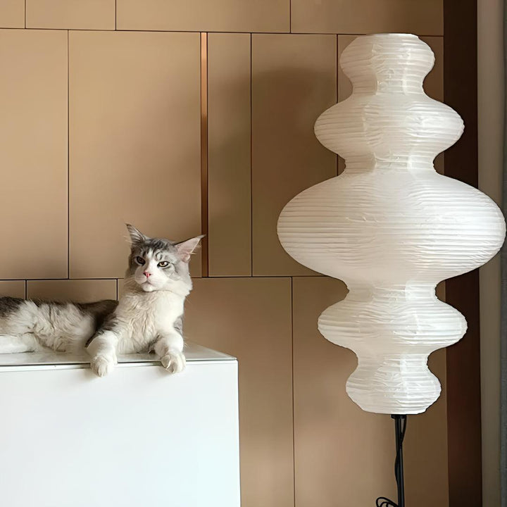 Mid Century Noguchi Floor Lamp With Sculptural Ambient Light