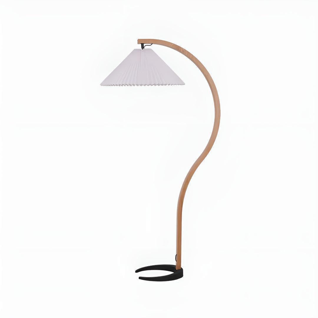 Mid Century Vintage Arc Floor Lamp With Pleated Shade