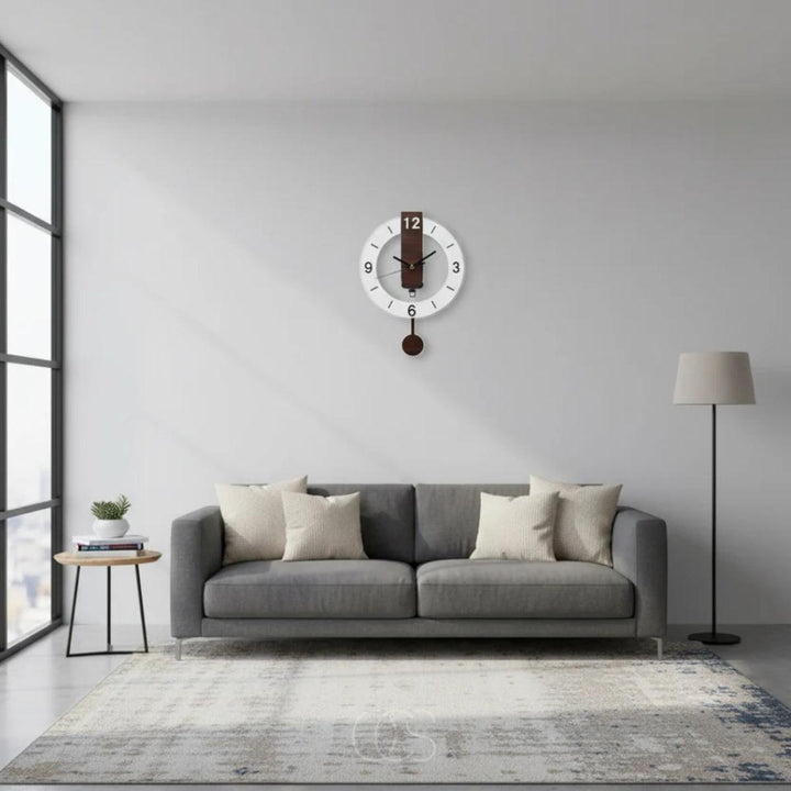 Minimalist Pendulum Wall Clock With Silent Sweep Movement