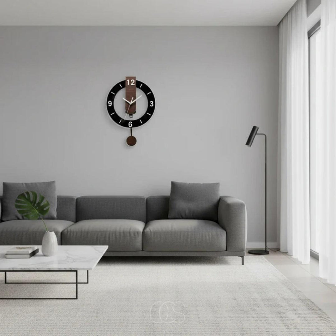 Minimalist Pendulum Wall Clock With Silent Sweep Movement