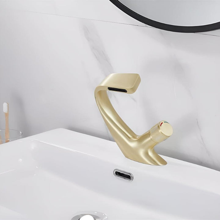 Modern Bathroom Basin Mixer Tap With Single Dial Control