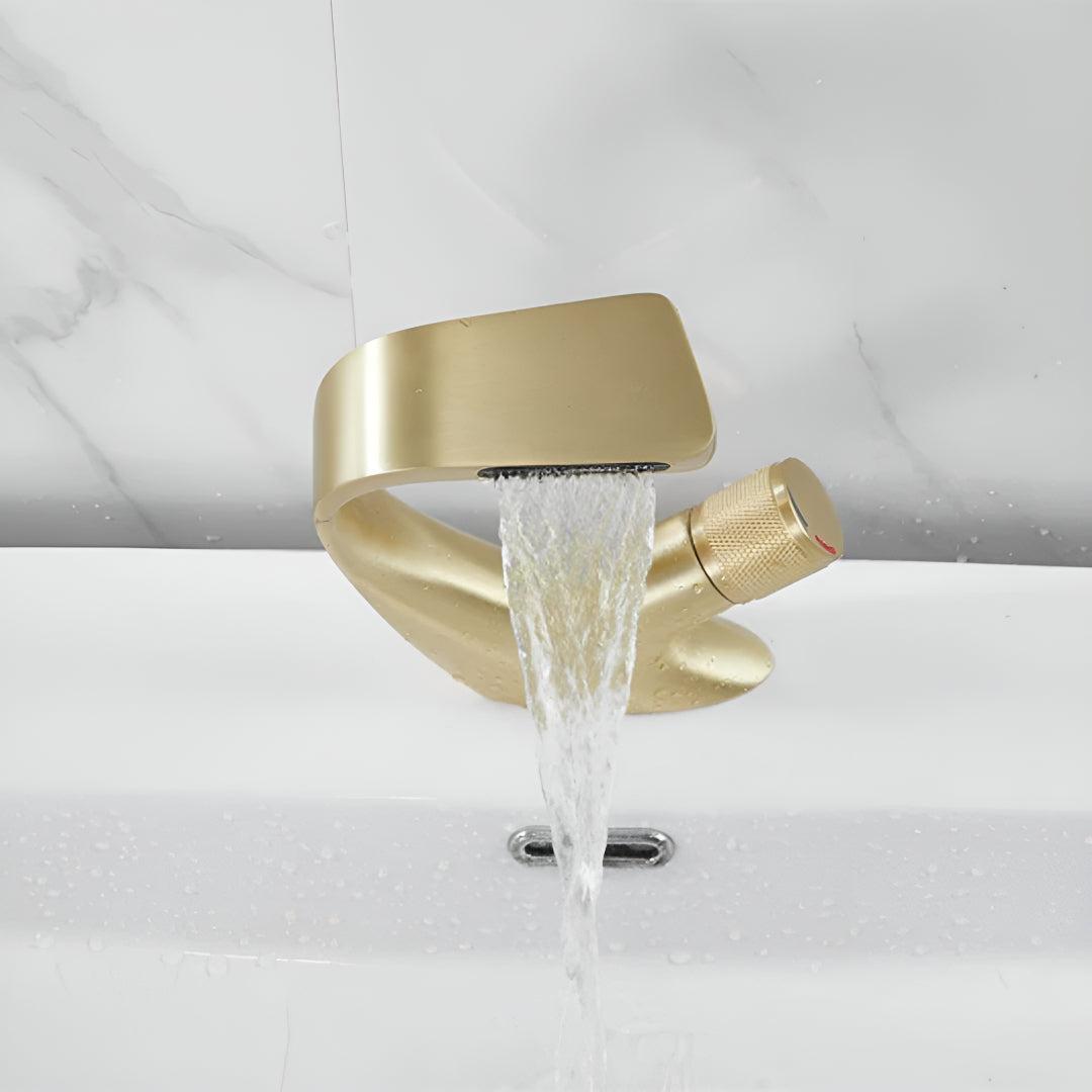 Modern Bathroom Basin Mixer Tap With Single Dial Control