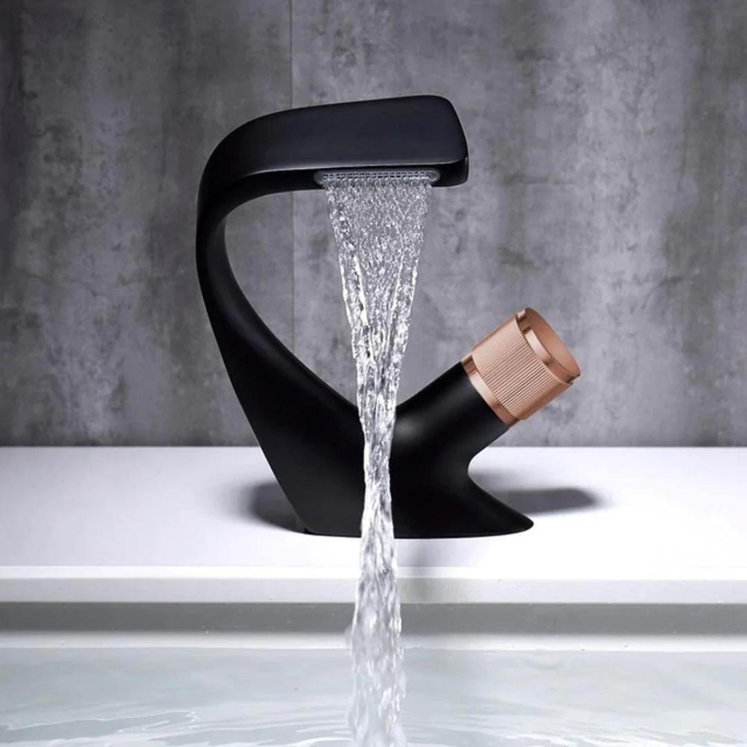 Modern Bathroom Basin Mixer Tap With Single Dial Control