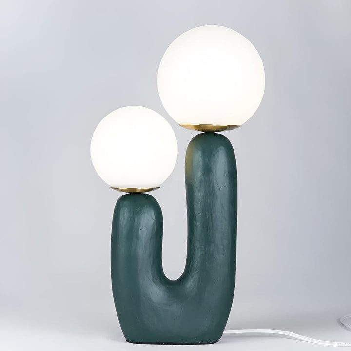 Modern Bedside Table Lamp With Sculptural Double Globe Design
