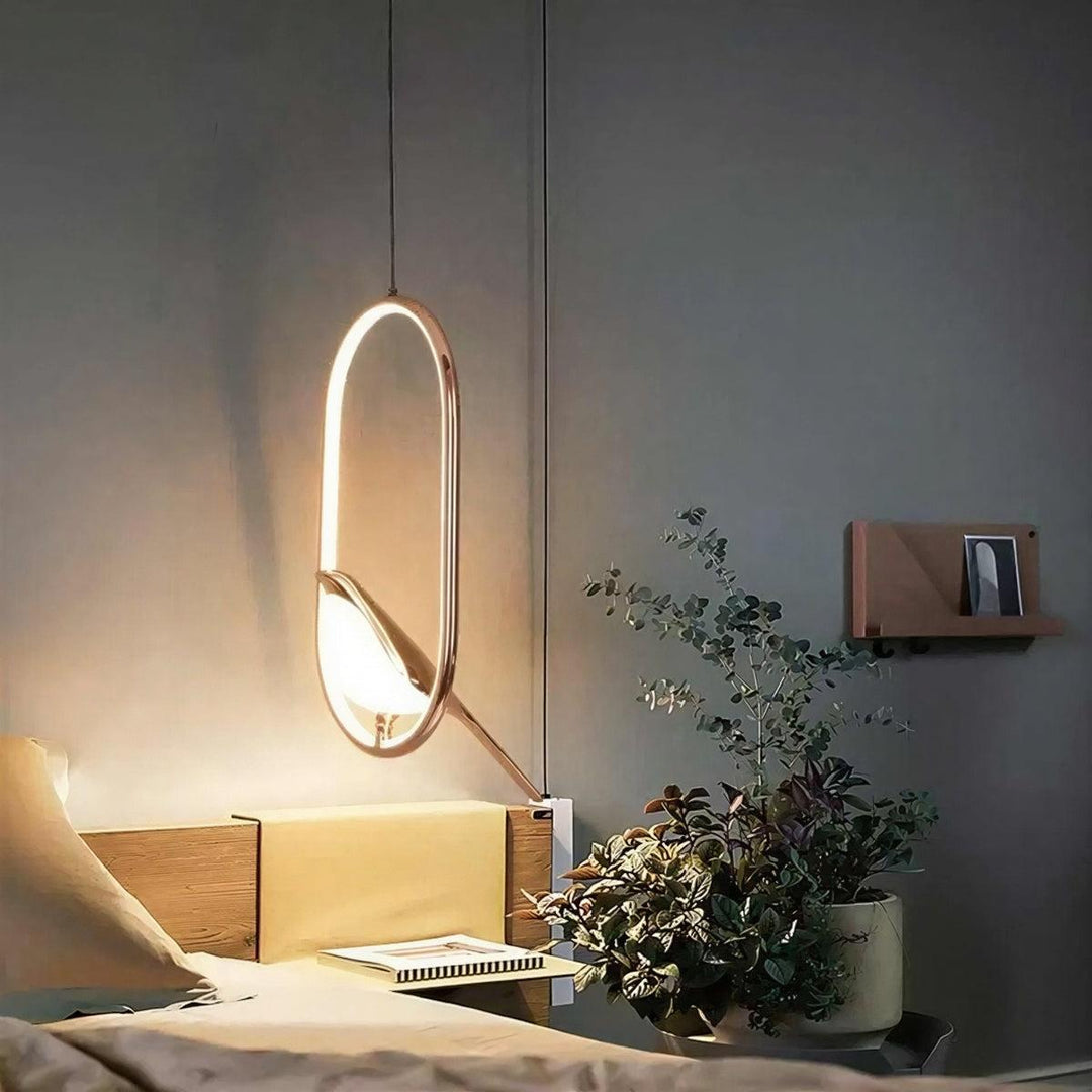 Modern Ceiling Light With Hanging Bird Design
