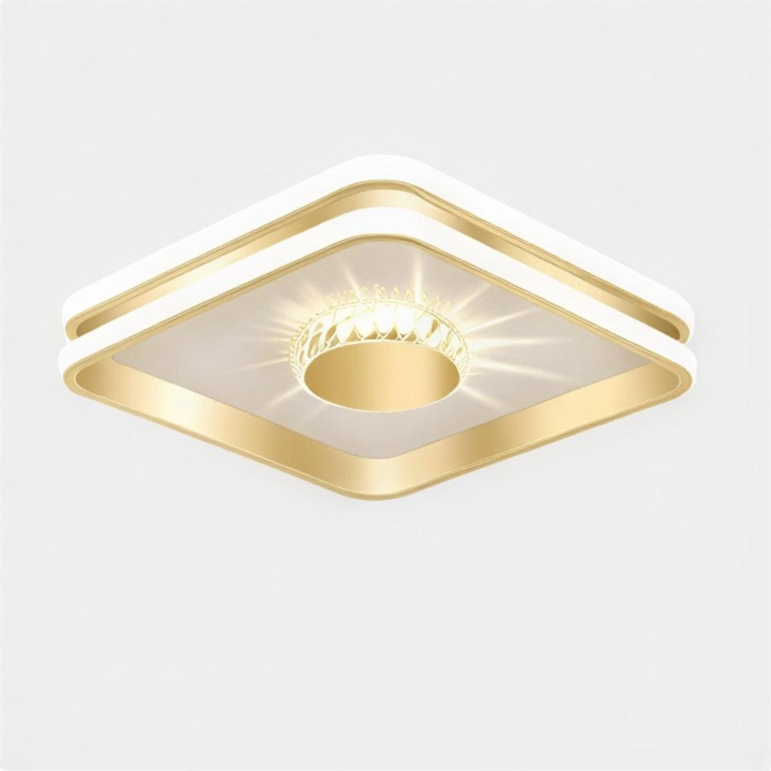 Modern Ceiling Oyster Light With Decorative Radiant Crystal Accents