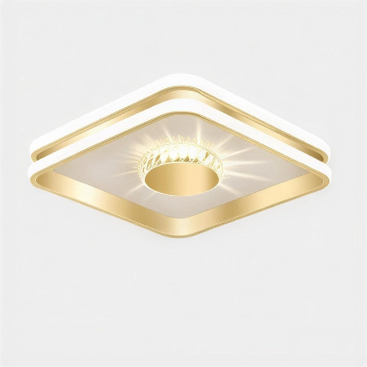 Modern Ceiling Oyster Light With Decorative Radiant Crystal Accents