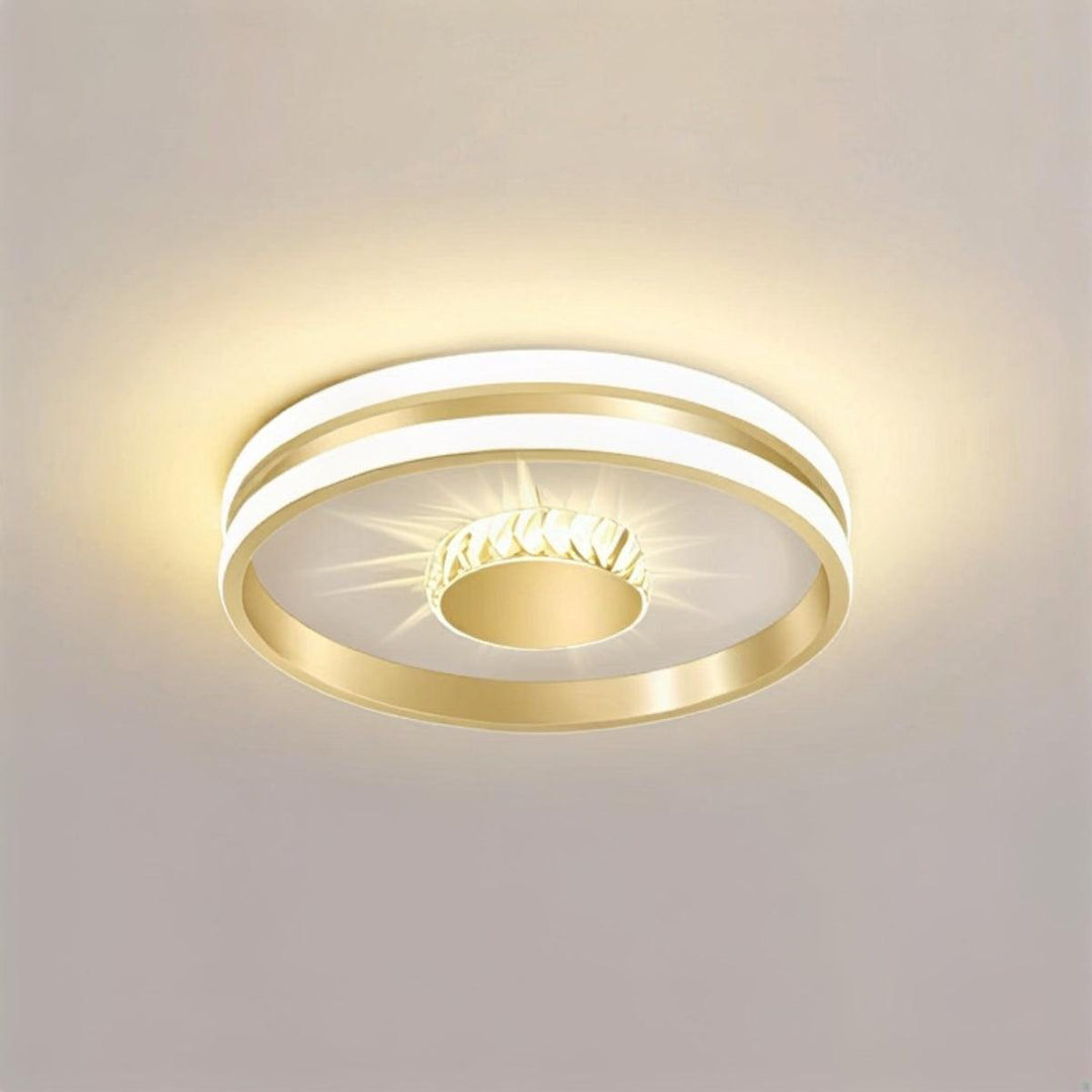 Modern Ceiling Oyster Light With Decorative Radiant Crystal Accents