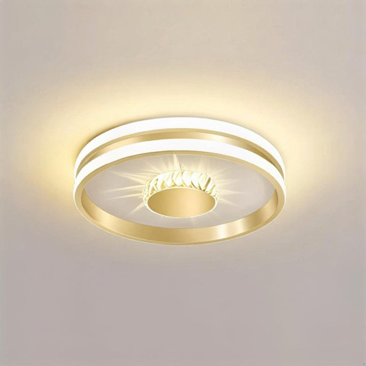 Modern Ceiling Oyster Light With Decorative Radiant Crystal Accents