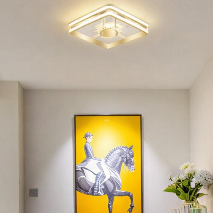 Modern Ceiling Oyster Light With Decorative Radiant Crystal Accents