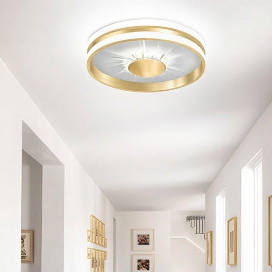 Modern Ceiling Oyster Light With Decorative Radiant Crystal Accents