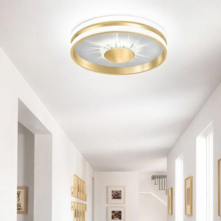 Modern Ceiling Oyster Light With Decorative Radiant Crystal Accents
