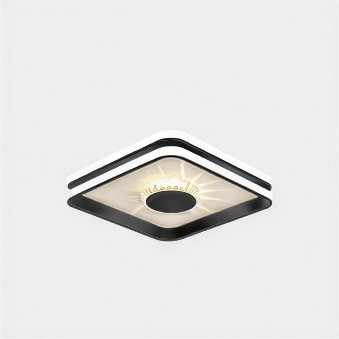 Modern Ceiling Oyster Light With Decorative Radiant Crystal Accents