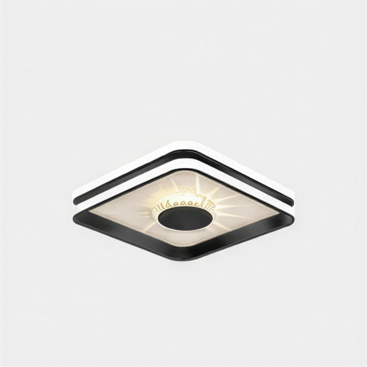 Modern Ceiling Oyster Light With Decorative Radiant Crystal Accents