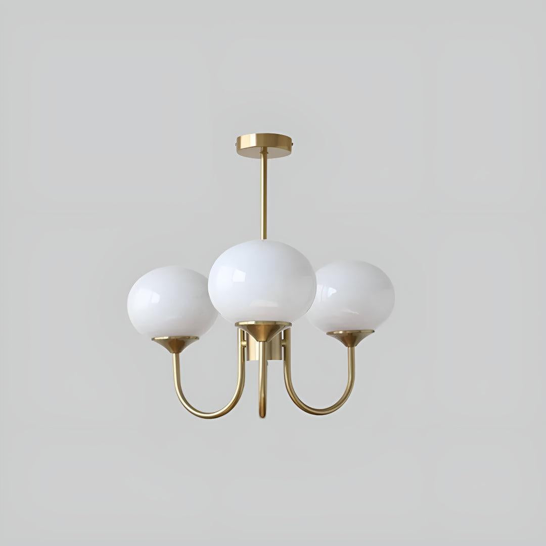 Modern Chandelier Hanging Light Fixtures With Marshmallow Globe Shades