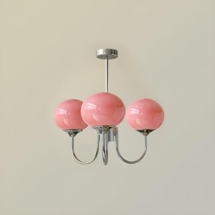 Modern Chandelier Hanging Light Fixtures With Marshmallow Globe Shades