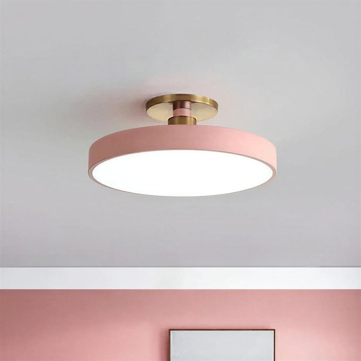 Modern Circular Round Flushmount Ceiling Light Fixture With Nordic Design