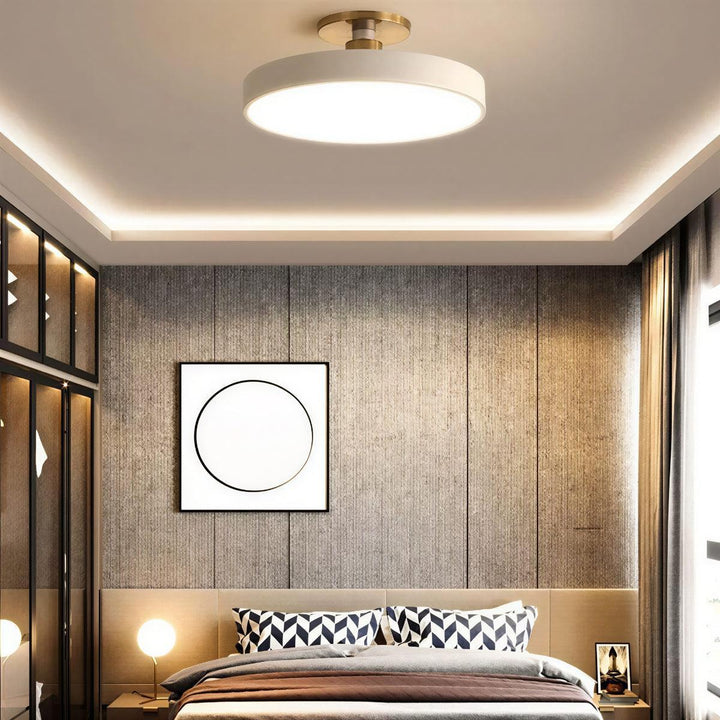 Modern Circular Round Flushmount Ceiling Light Fixture With Nordic Design